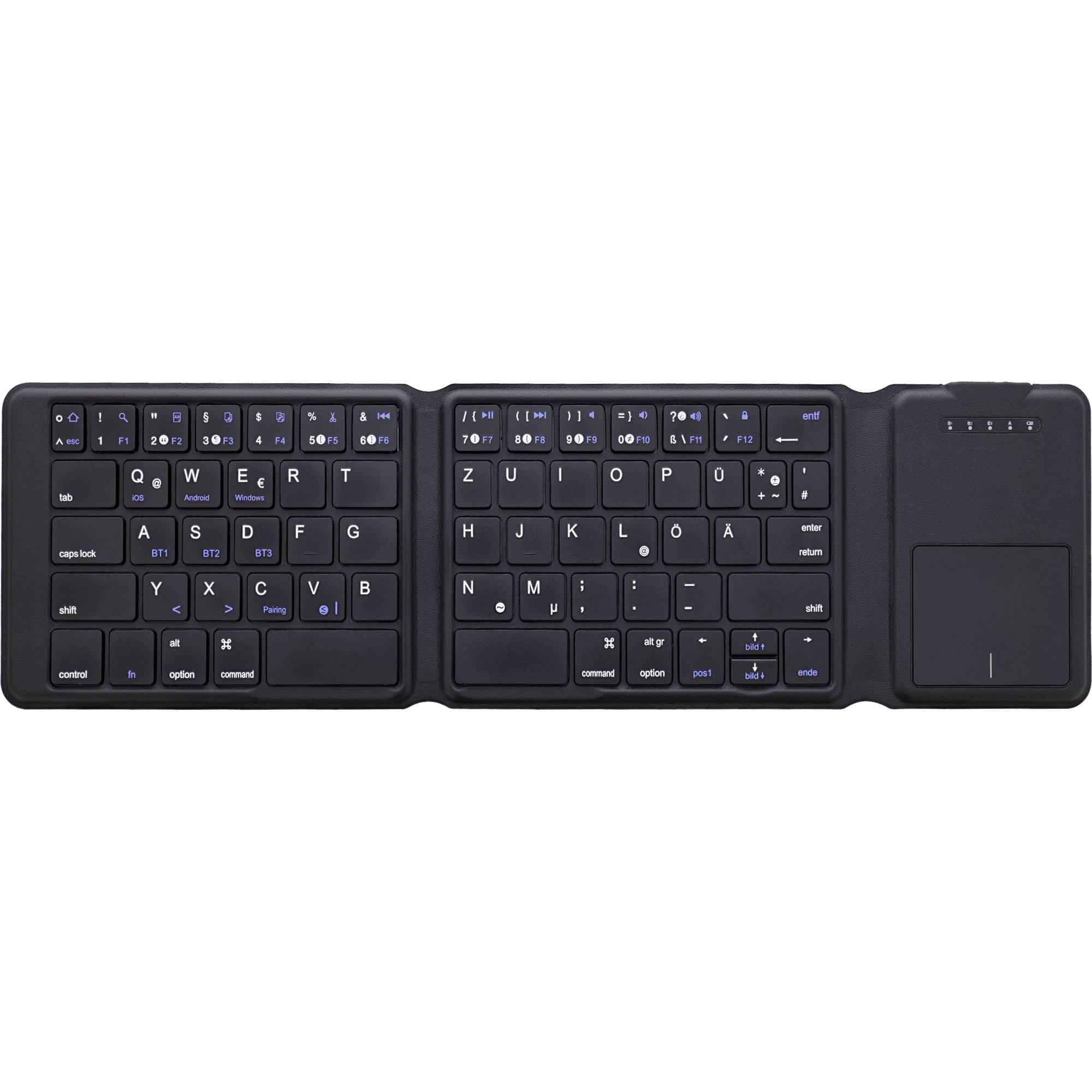 InLine® Faltbare Bluetooth Tastatur mit Touchpad, schwarz Eingabe / Ausgabe Mäuse & Tastaturen