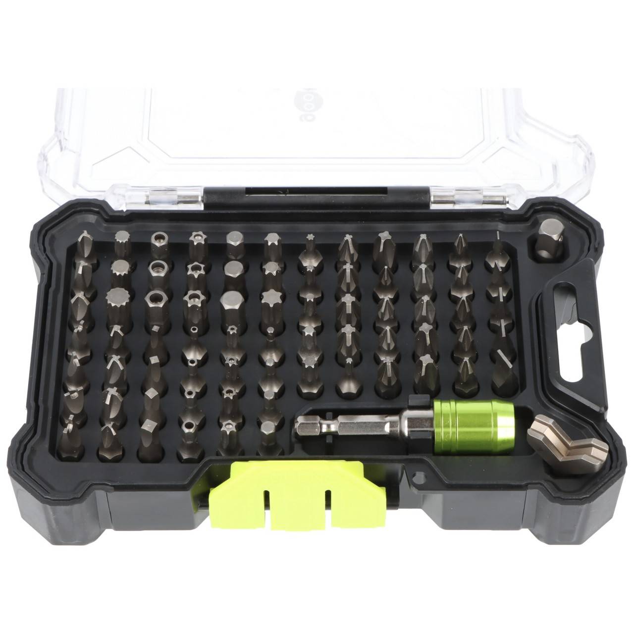 Bithalter-Set 72-teilig mit Quick-Release, CR-V Bits und Stecknussadapter