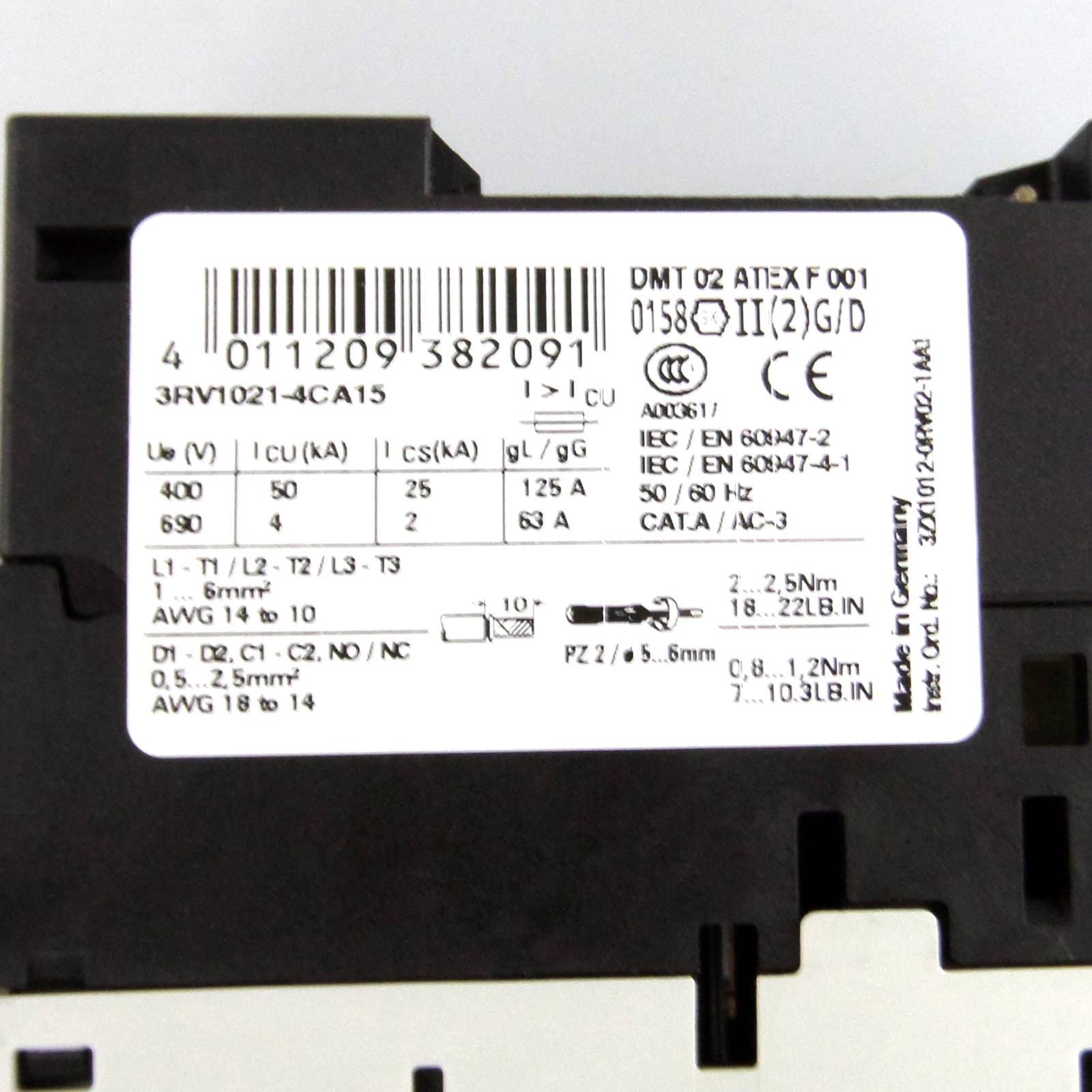 Siemens Leistungsschalter 3RV1021-4CA15 OVP