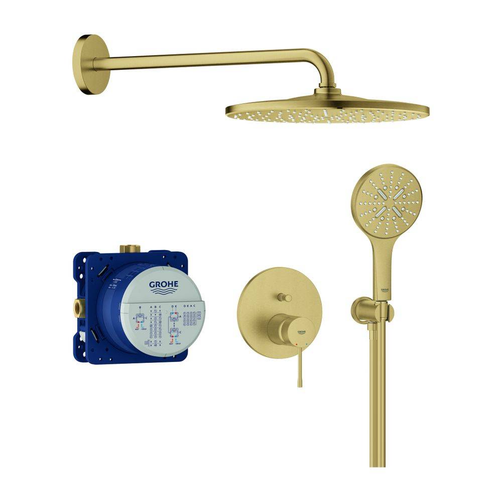 Grohe Essence UP-Duschsystem mit UP-Einhandmischer, 2-Wege-Umstellung, Rapido SmartBox, Rainshower Mono 310, Cool
