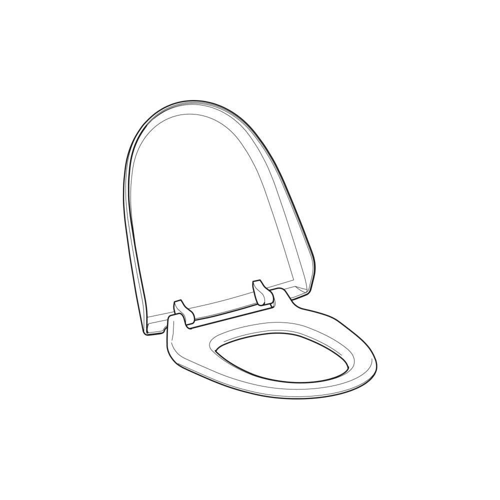 Geberit WC-Sitz für AquaClean 8000/8000plus, Duroplast, Absenkautomatik, Alpinweiß, 250034111