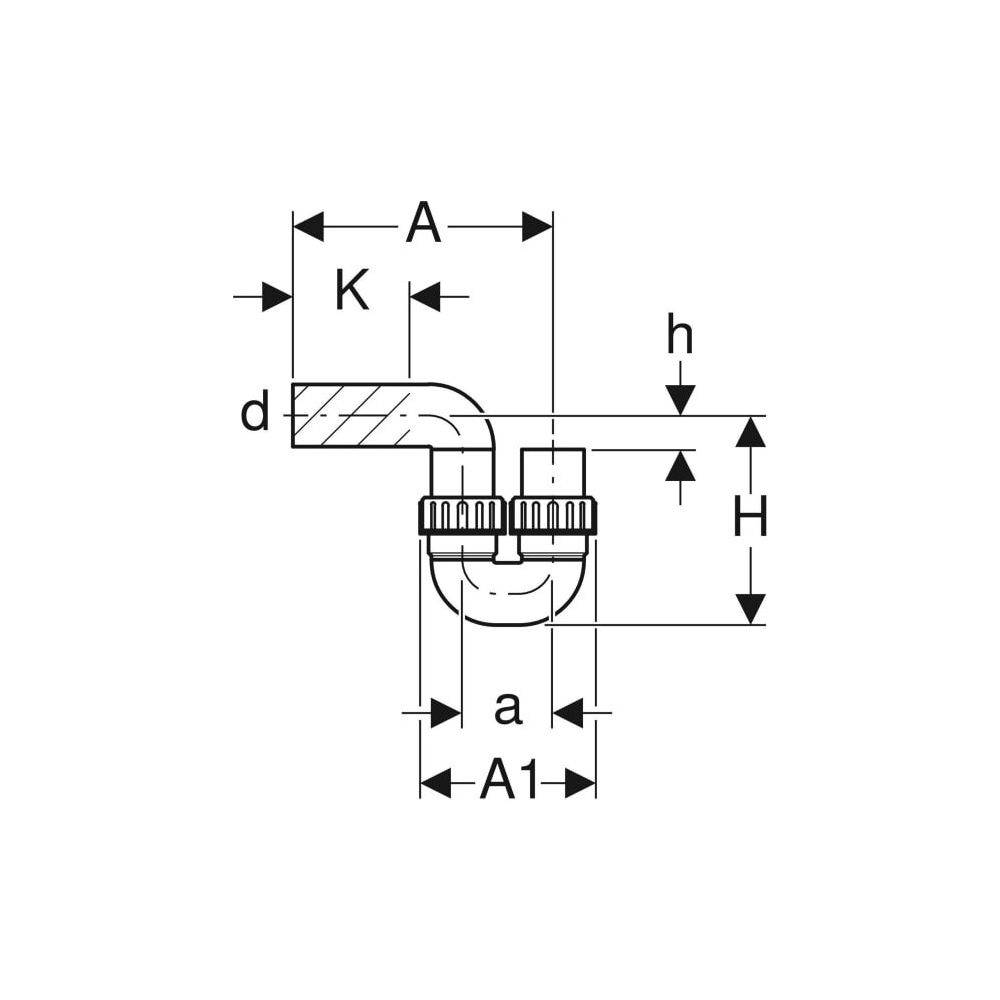 Geberit Rohrbogengeruchsverschluss PE, DN 110, 110mm, 31,5x46cm, PE-HD, 367730161