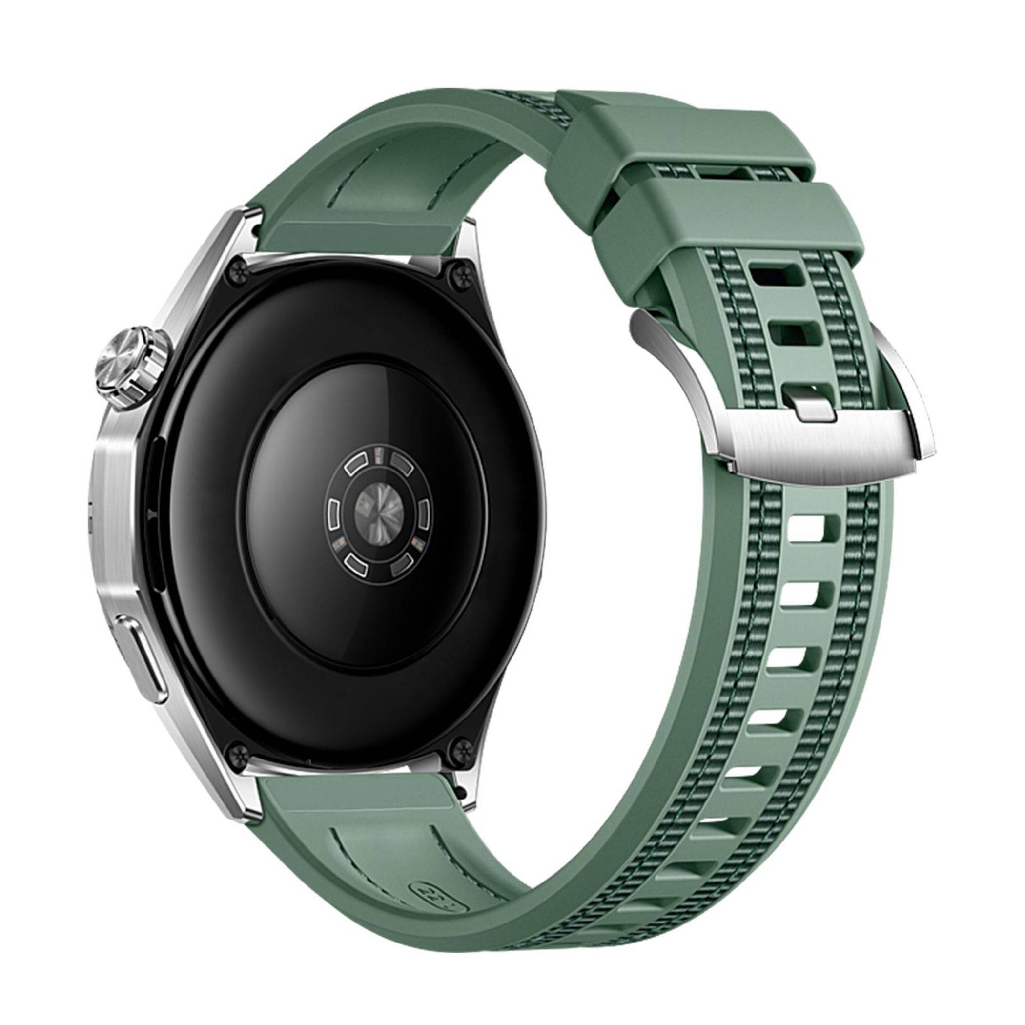 Hybrid Armband für Huawei Watch GT 6 46mm Silikon Nylon Design Ersatz Schwarz