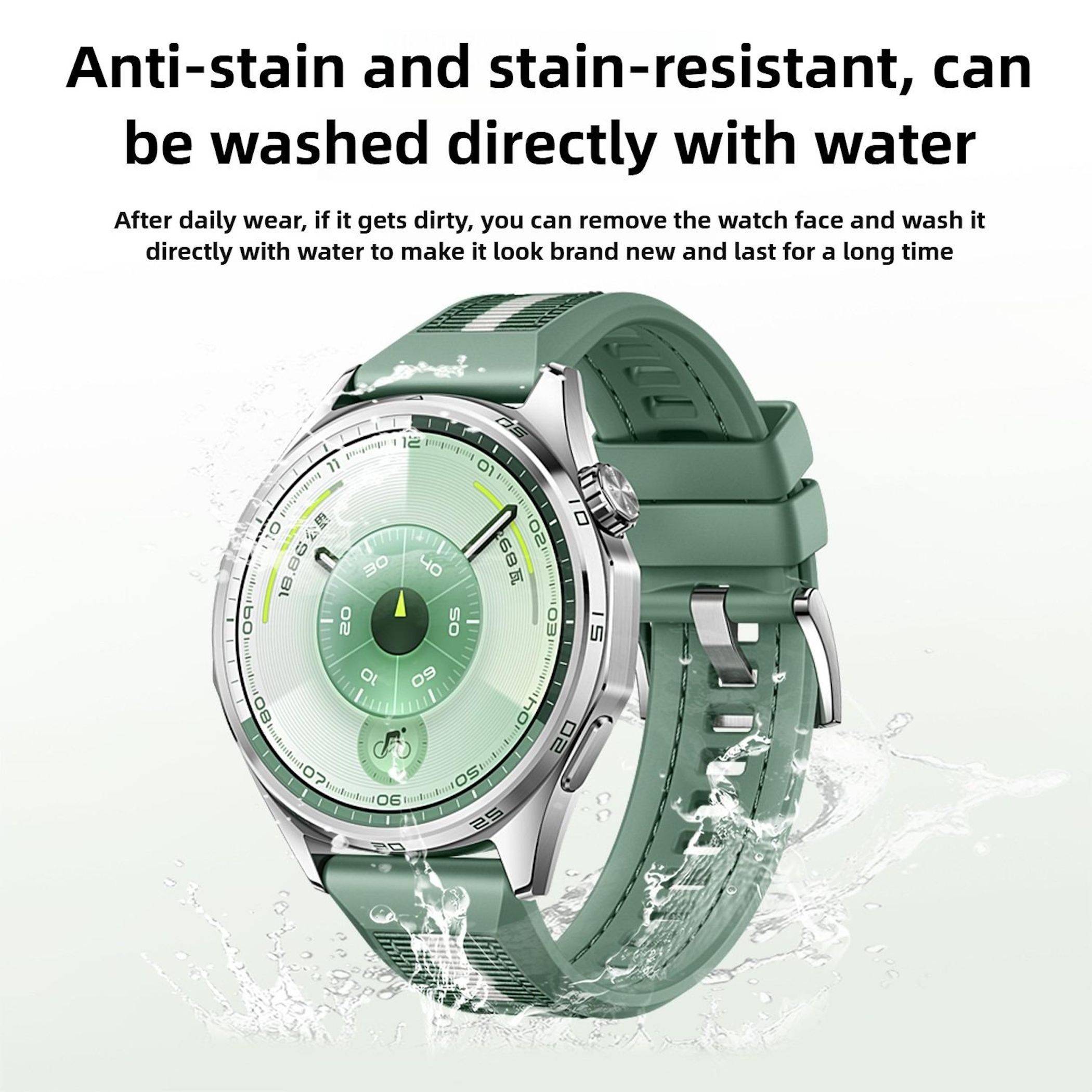 Hybrid Armband für Huawei Watch GT 6 46mm Silikon Nylon Design Ersatz Braun