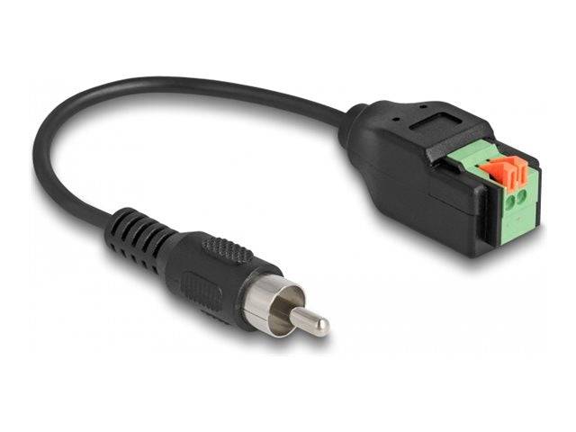 Delock Audio-Adapter - 2-polige Klemmleiste zu RCA männlich - 15 cm - Schwarz