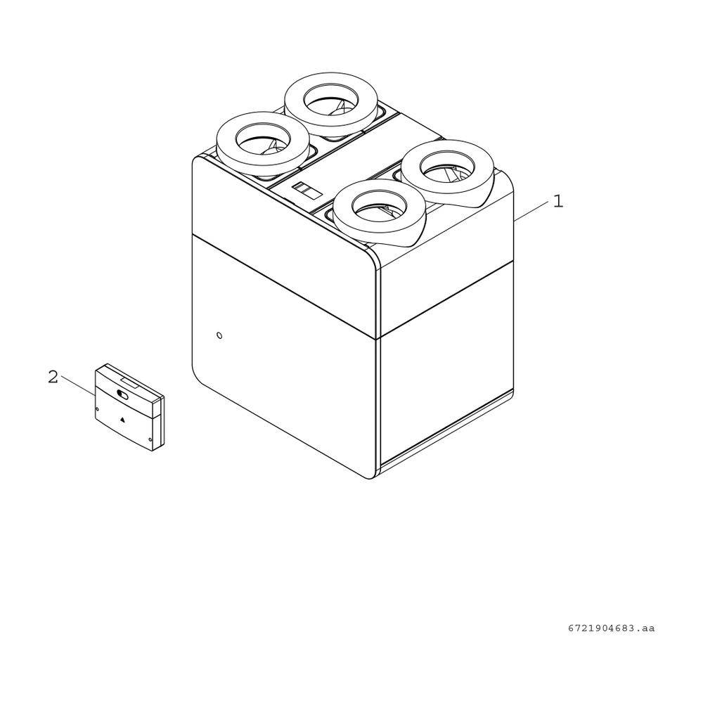 Bosch Wohnungslüftungsgerät Vent V5001 C 260E, 260m3/h, mit Enthalpiewärmetauscher