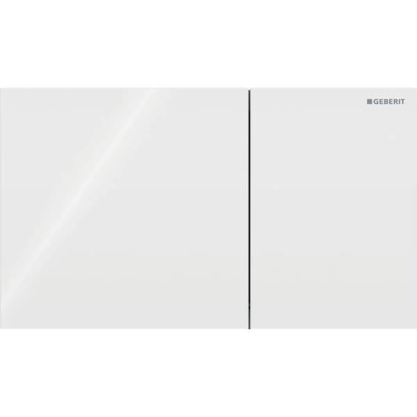 Geberit Drückerplatte Sigma70, 2-Mengen-Spülung Square Breite 25cm, Glas, Weiß