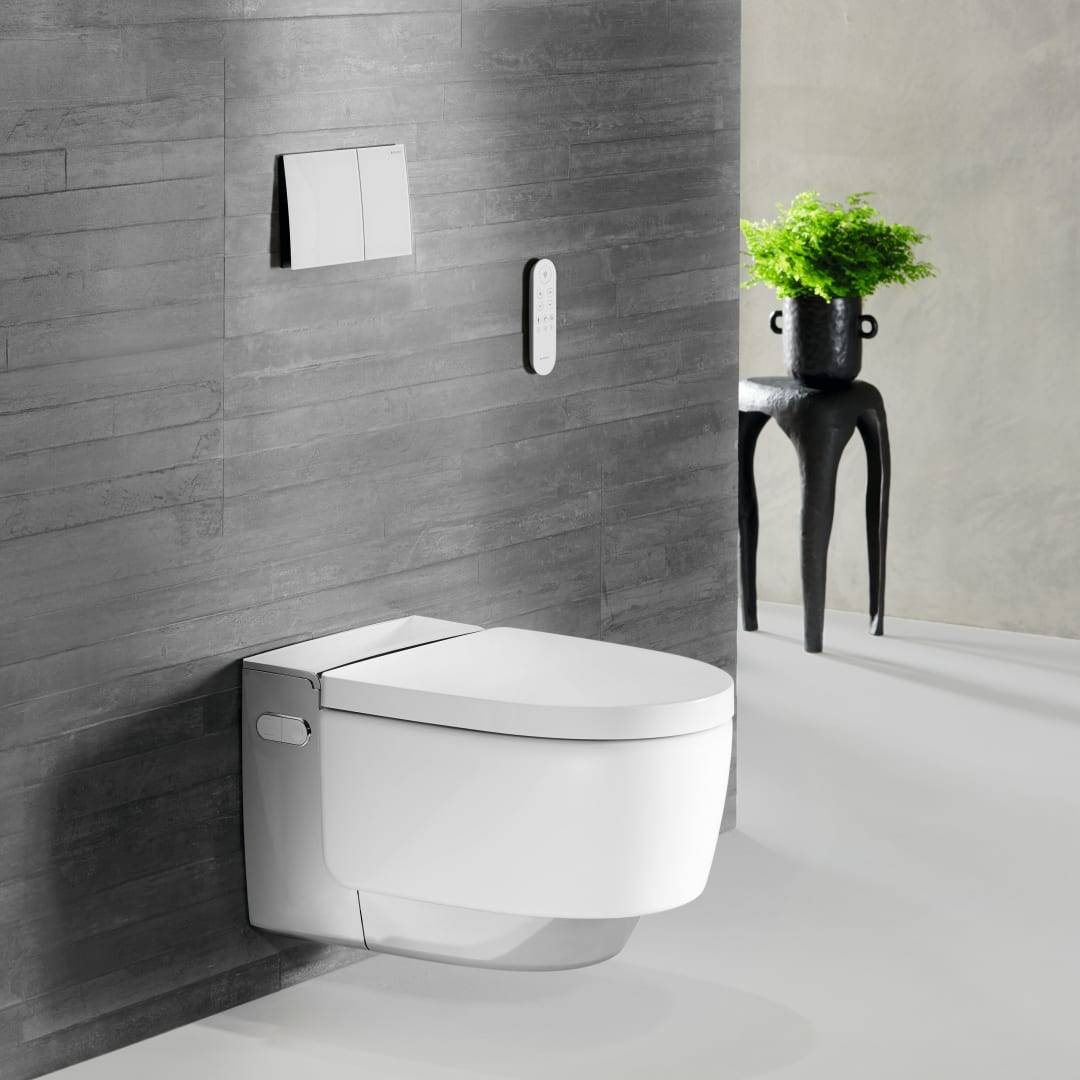 Geberit Drückerplatte Sigma70, 2-Mengen-Spülung Square Breite 25cm, Glas, Weiß