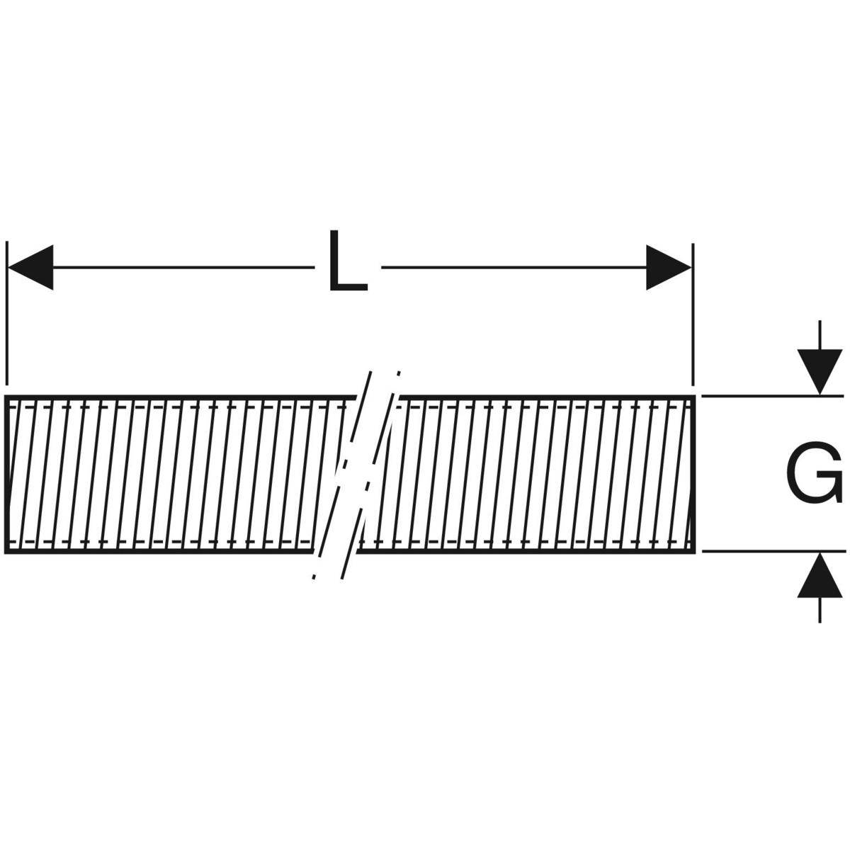 Geberit Gewinderohr, G 3/4", 200cm, galvanisch verzinkt, 362853261