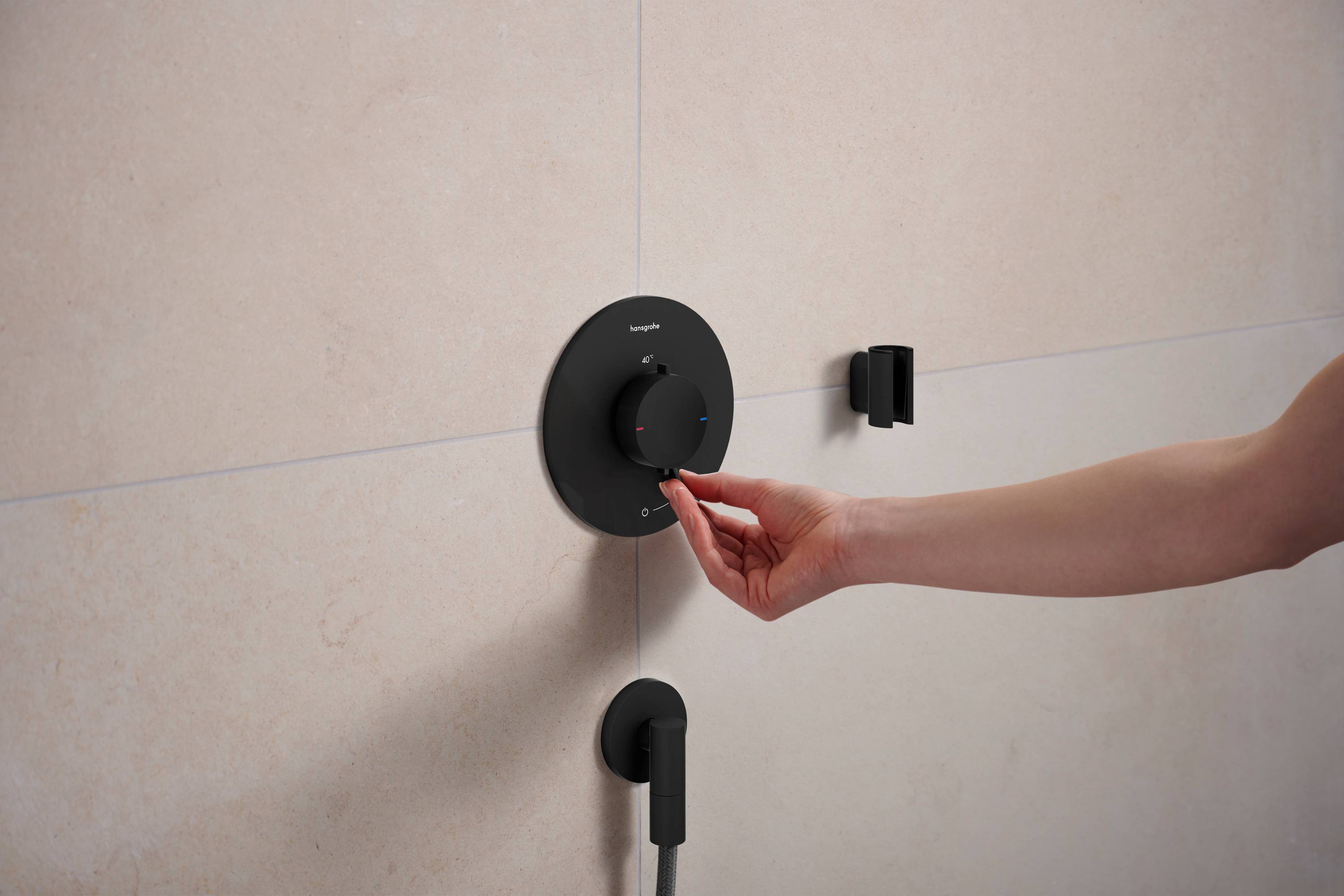 hansgrohe Ecostat Comfort S Thermostat Unterputz für 1 Verbraucher, Mattschwarz