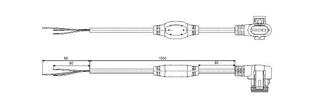 Grundfos Alpha Winkelstecker mit 1m Kabel für Umwälzpumpen, 1 Stk.
