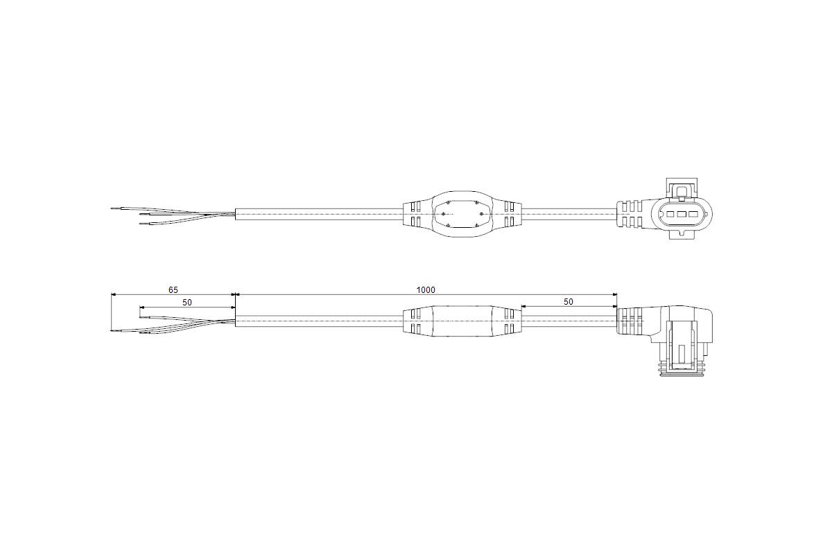 Grundfos Alpha Winkelstecker mit 1m Kabel für Umwälzpumpen, 1 Stk.