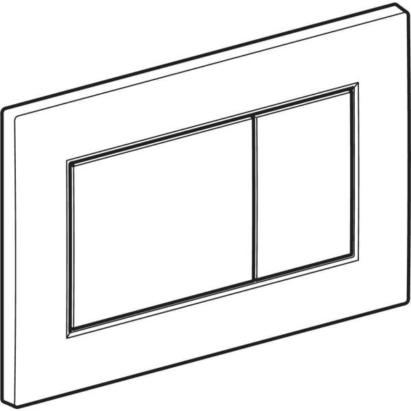 Geberit Betätigungsplatte Sigma01, 2-Menge square, Kunststoff mattchrom, 1 Stk.