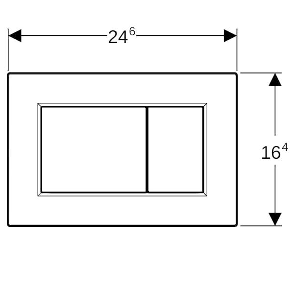 Geberit Betätigungsplatte Sigma01, 2-Menge square, Kunststoff mattchrom, 1 Stk.