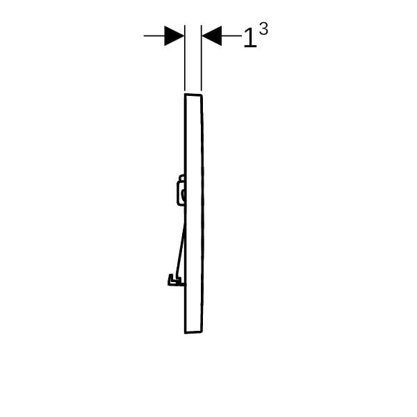 Geberit Betätigungsplatte Sigma01, 2-Menge square, Kunststoff mattchrom, 1 Stk.