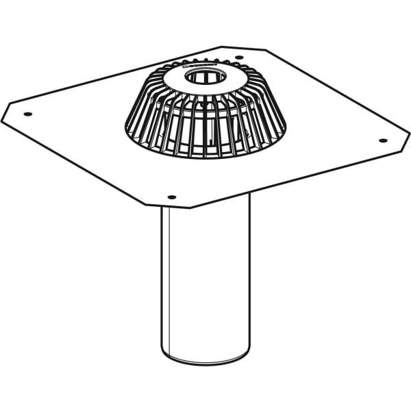 Geberit Dachwassereinlauf konventionell 6 l/s d110mm, Bitumen, 6 l/s, Anschlussblech, 1 Stk.