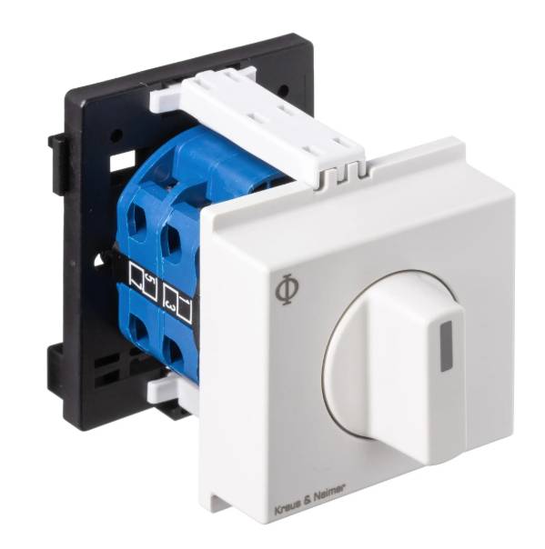 Kraus & Naimer Umschalter 2-polig, 25A, 7,5kW, 2x4mm², 1 Stk.