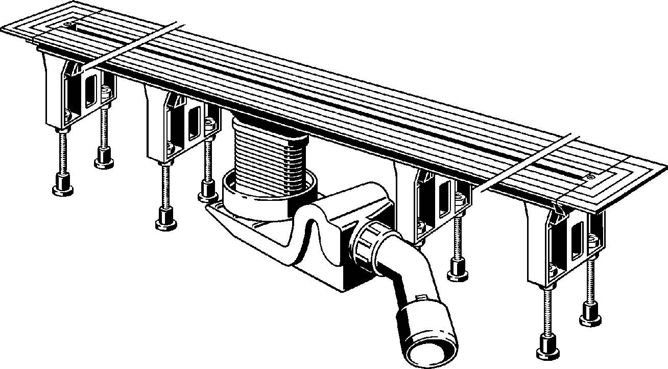 Viega Duschrinnen-Grundkörper Advantix Vario 4965.10 in 300-1200mm Kunststoff, 1 Stk.