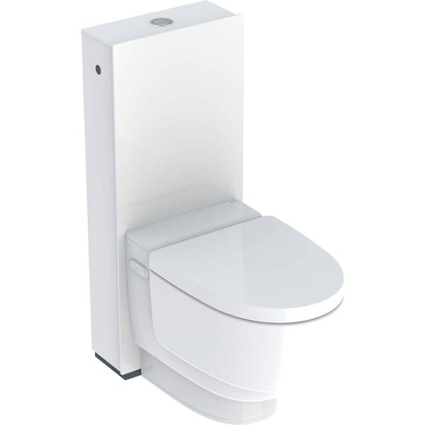 Geberit AquaClean Mera Classic, AP, Stand-WC Frontplatte Glas weiss, Komplettanlage, 1 Stk.