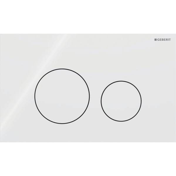 Geberit Sigma40 Betätigungsplatte, rund, 2-Mengen-Spülung Platte, Taste Weiß, Glas glänzend