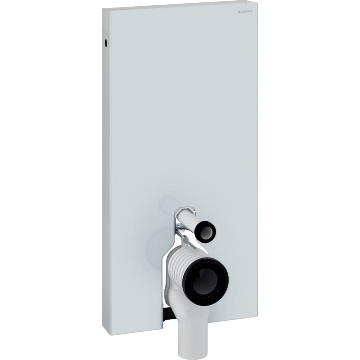 Geberit Monolith Sanitärmodul für Stand-WC, Höhe 101cm, Frontverkleidung aus Glas, Aluminium, Weiß