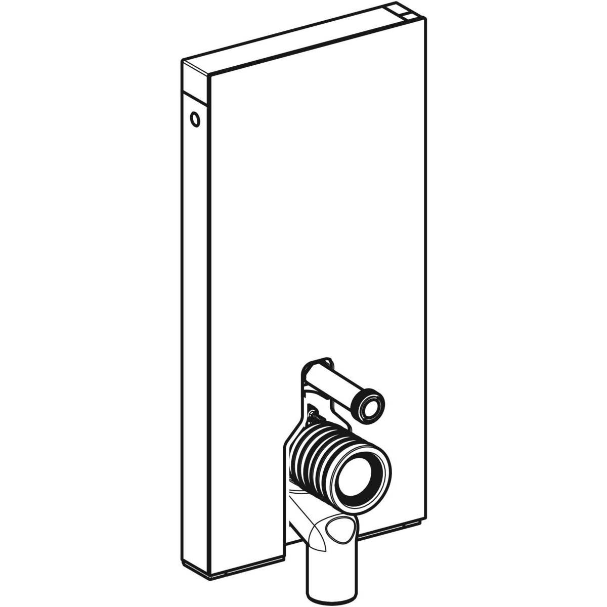 Geberit Monolith Sanitärmodul für Stand-WC, Höhe 101cm, Frontverkleidung aus Glas, Aluminium, Weiß