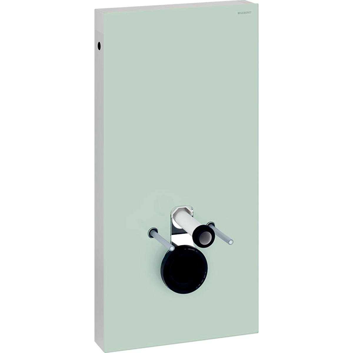 Geberit Monolith Sanitärmodul für Wand-WC, Höhe 101cm, Frontverkleidung aus Glas mint, Aluminium