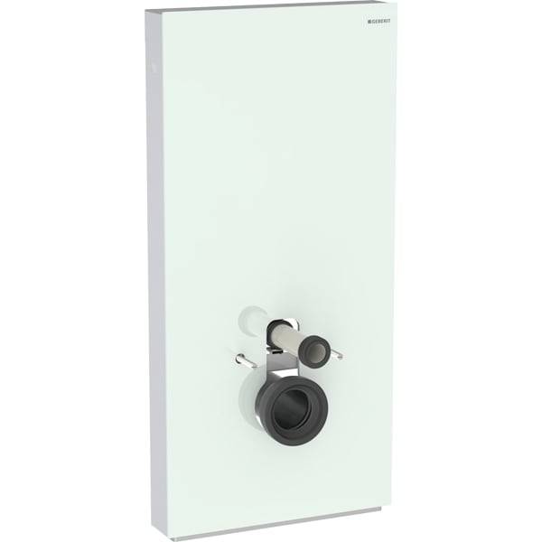 Geberit Monolith Sanitärmodul für Wand-WC, Höhe 101cm, Frontverkleidung aus Glas mint, Aluminium