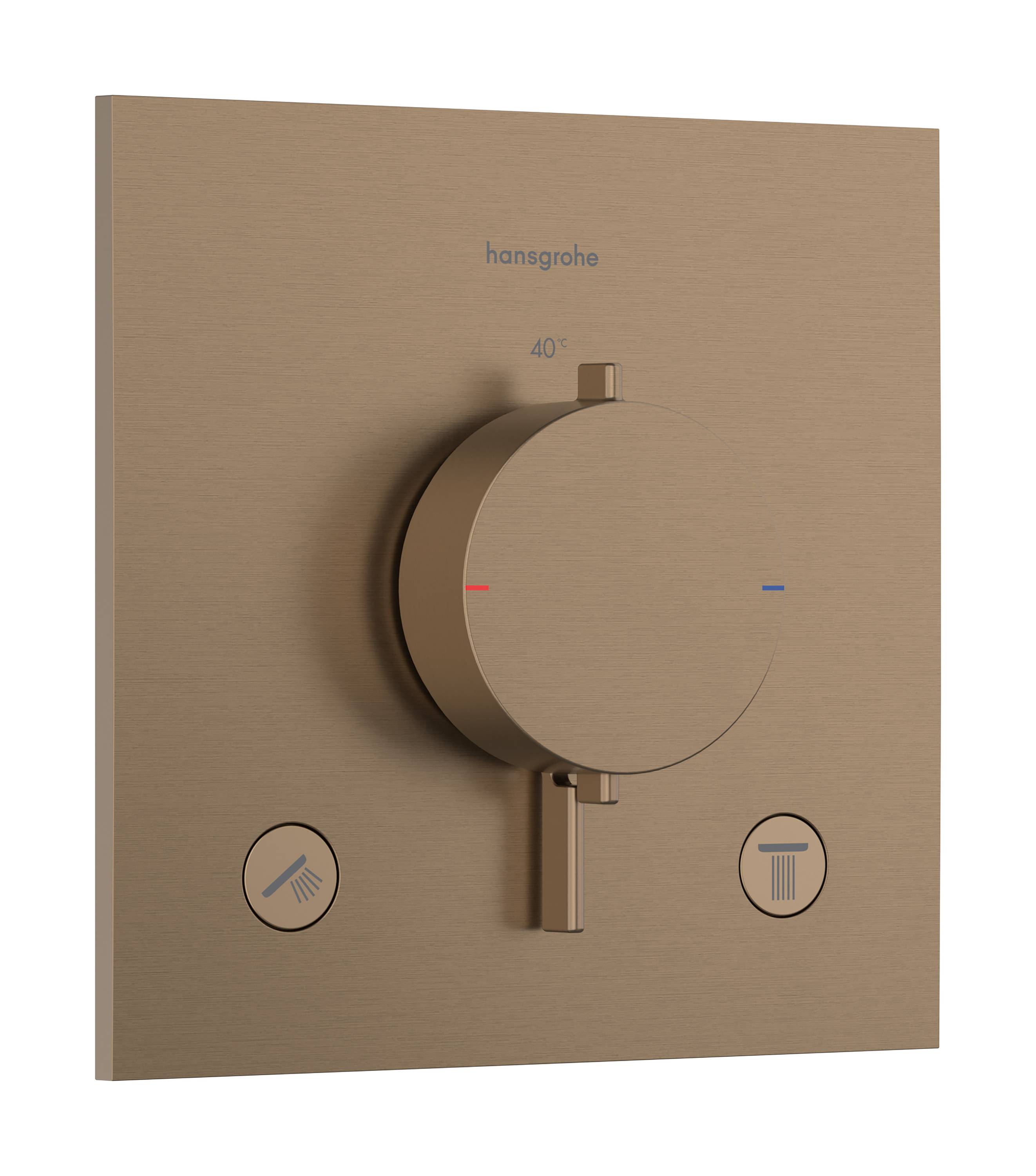 hansgrohe Ecostat Comfort E Thermostat Unterputz für 2 Verbraucher, Brushed Bronze