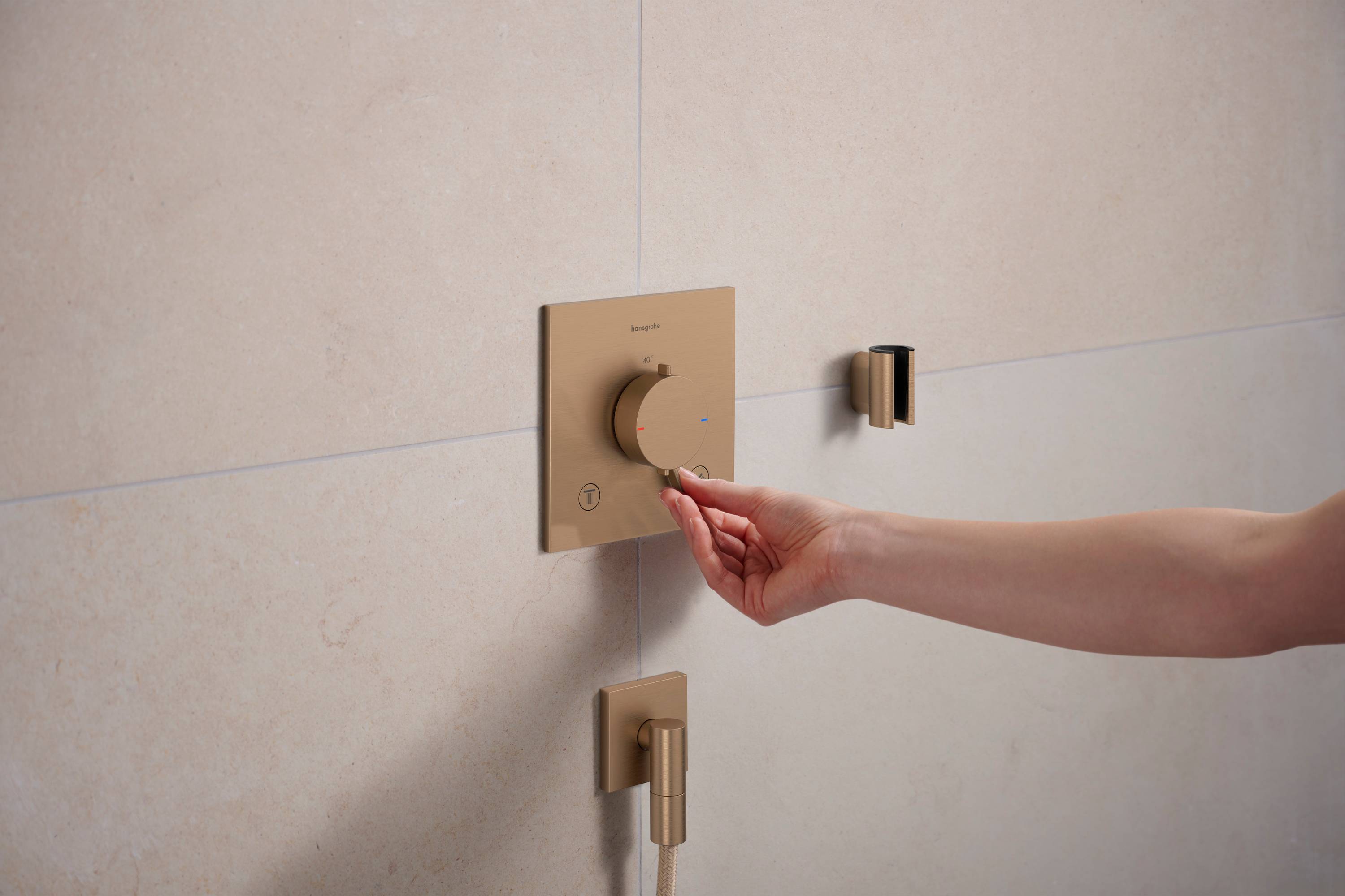 hansgrohe Ecostat Comfort E Thermostat Unterputz für 2 Verbraucher, Brushed Bronze