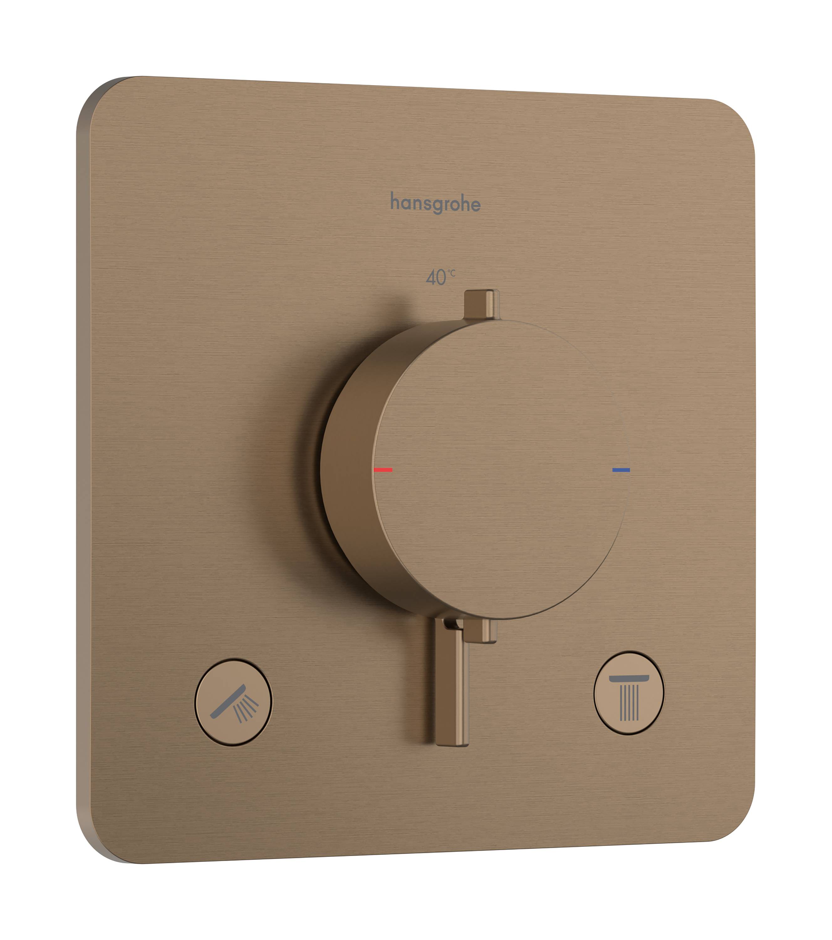 Hansgrohe Ecostat Comfort Q Thermostat Unterputz, 25,7l/min, für 2 Verbraucher, Brushed Bronze