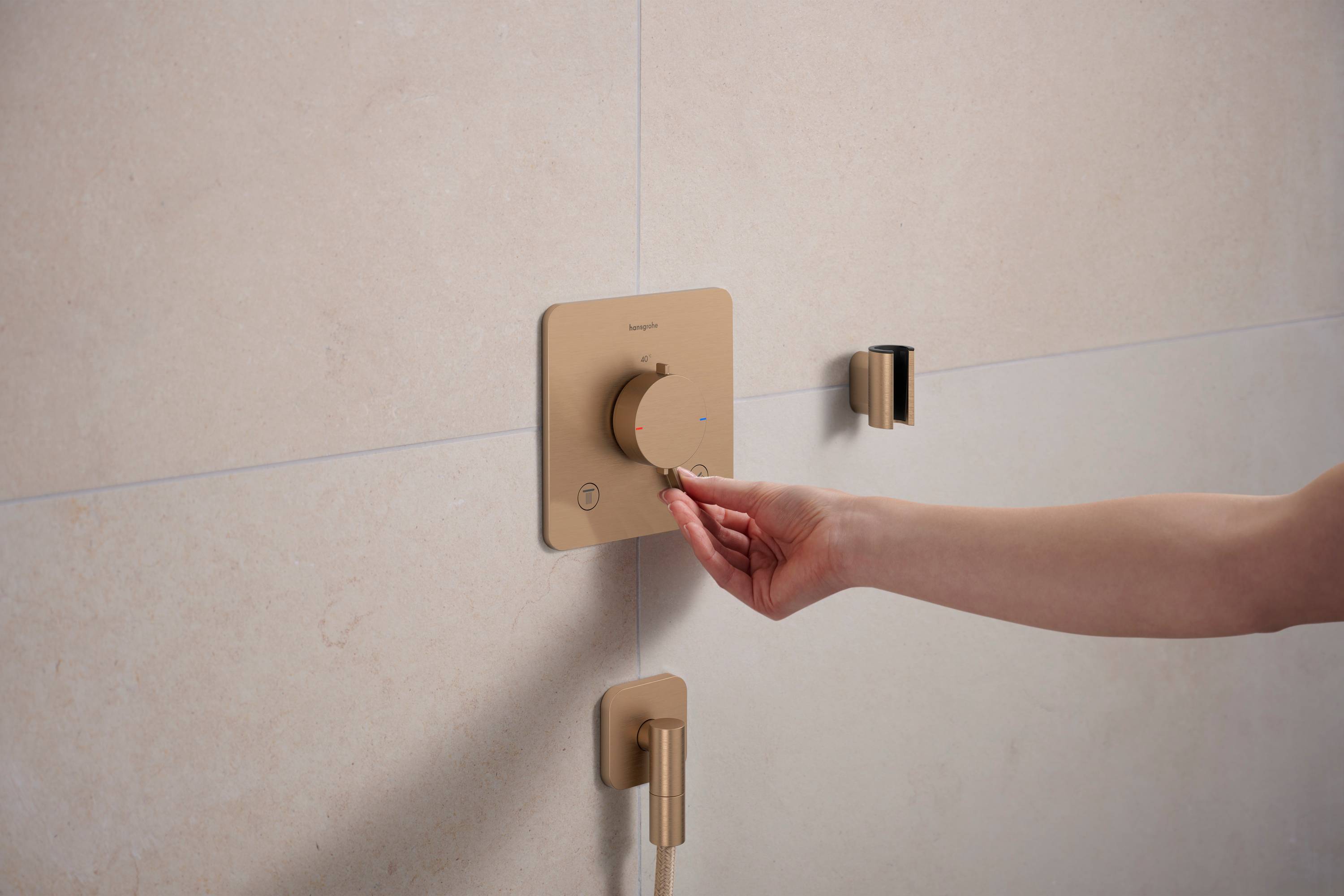 Hansgrohe Ecostat Comfort Q Thermostat Unterputz, 25,7l/min, für 2 Verbraucher, Brushed Bronze