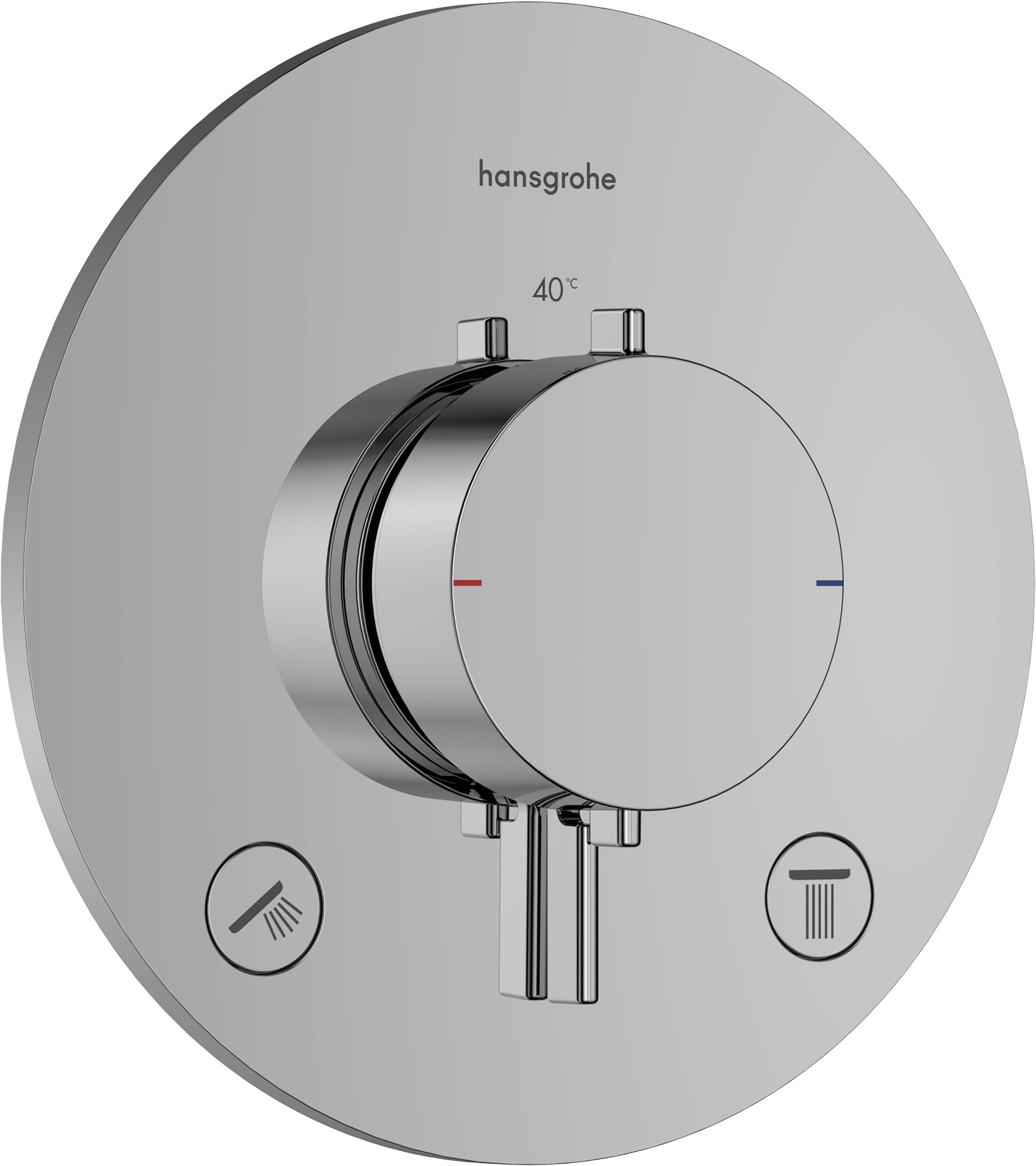 hansgrohe Ecostat Comfort S Thermostat Unterputz für 2 Verbraucher, Chrom