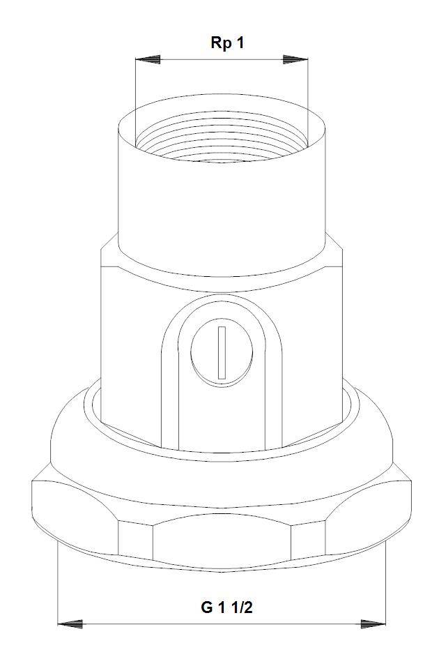 Grundfos Kugelventilsatz mit ÜM G1_1/2xRp1 für Umwälzpumpen, 1 Stk.