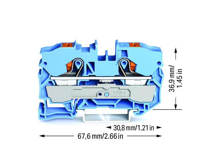WAGO 2210-1204 - 10 mm - 67,6 mm - 36,9 mm - 800 V - blue - 2-conductor