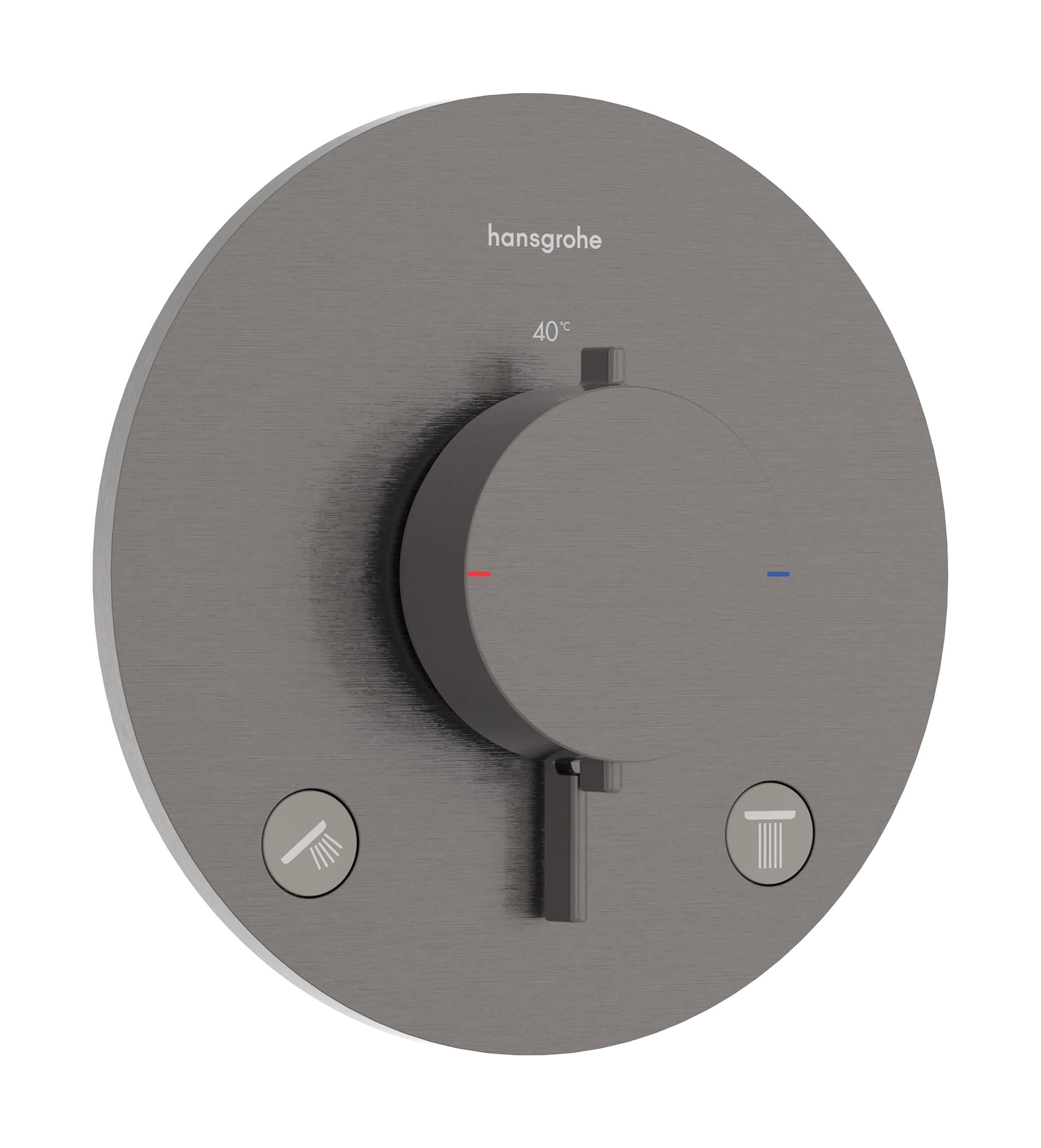 hansgrohe Ecostat Comfort S Thermostat Unterputz für 2 Verbraucher, Brushed Black Chrome