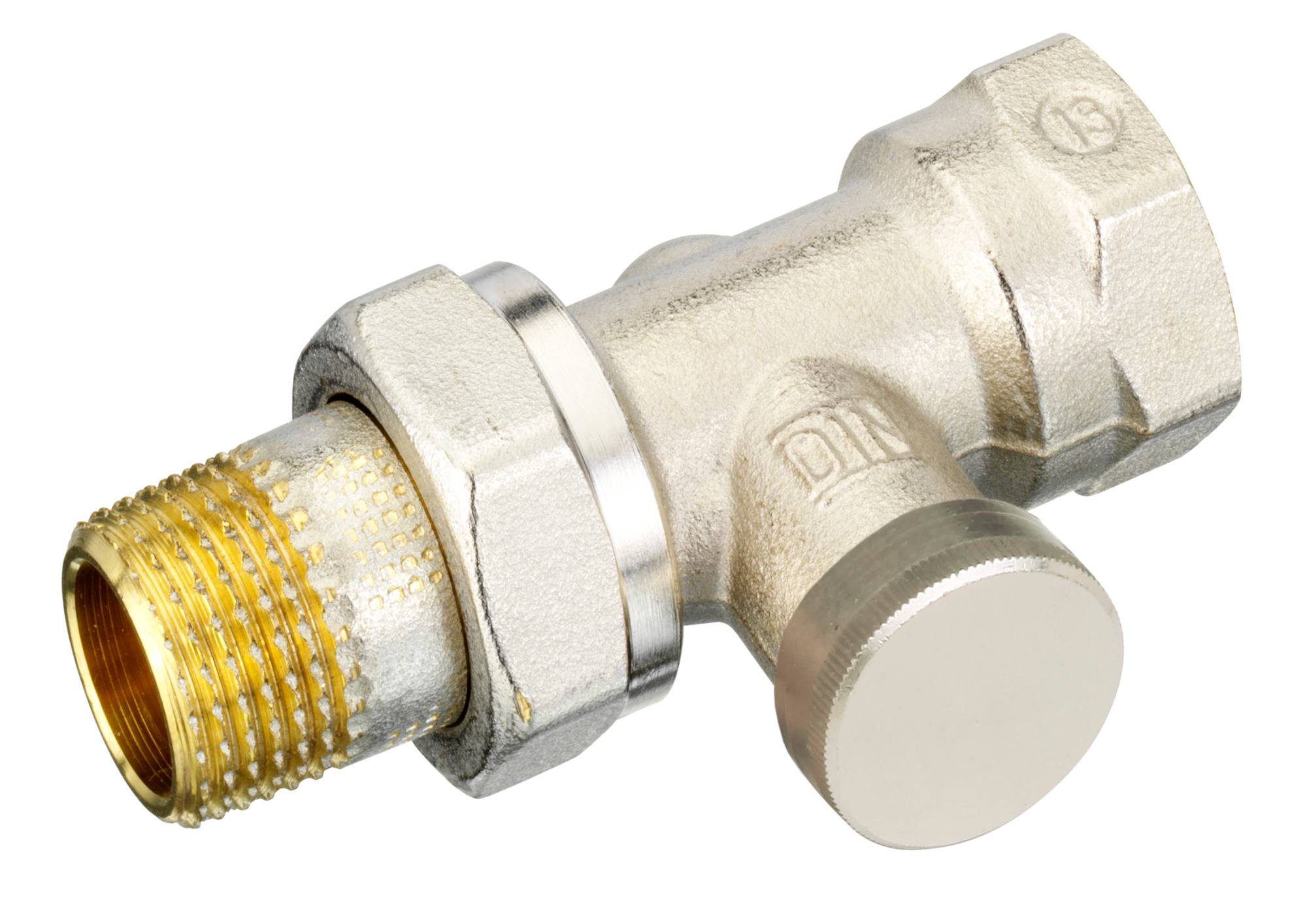 Danfoss RLV-S 15 Rücklaufverschraubung R 1/2, Durchgang, absperrbar, 1 Stk.
