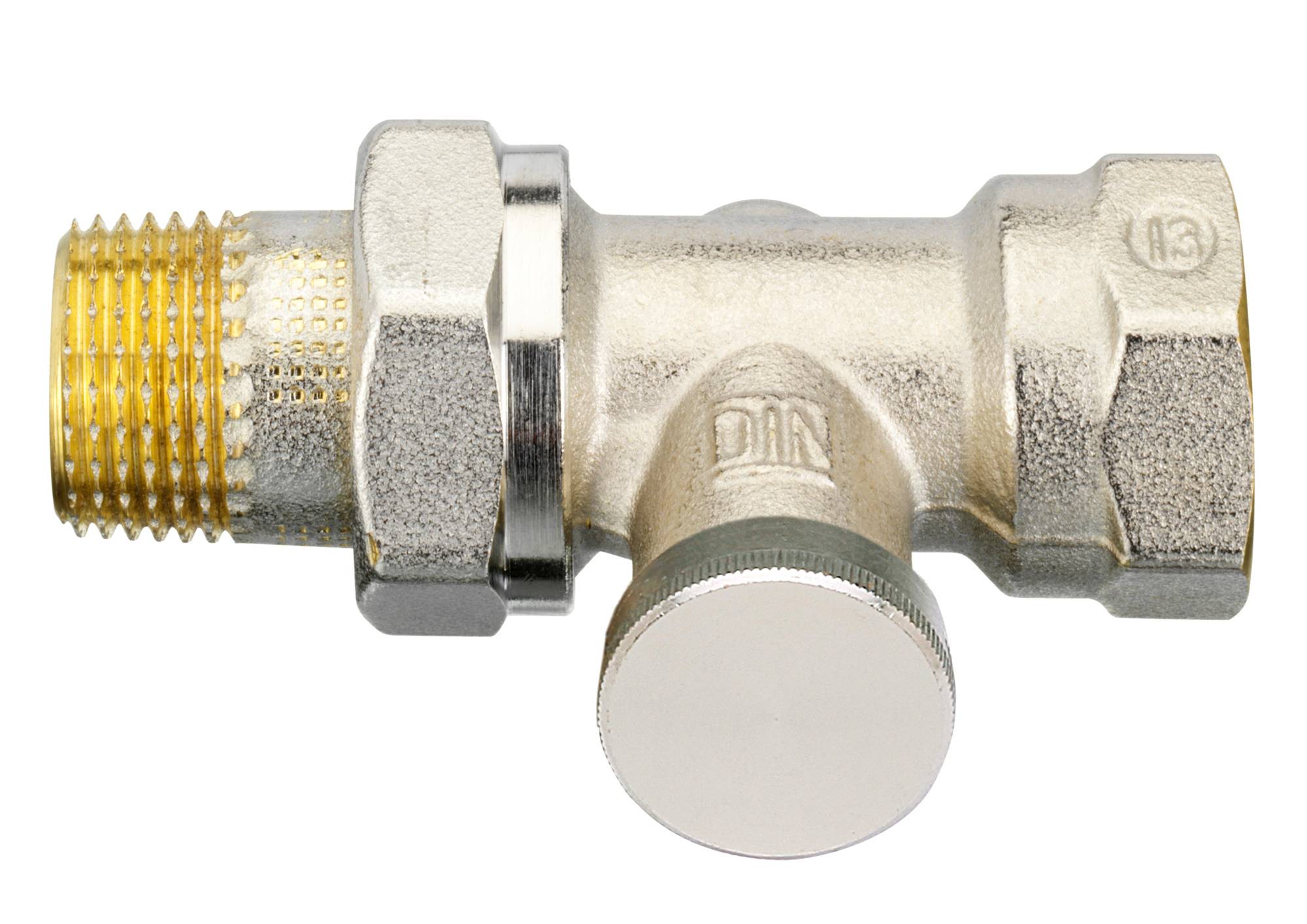 Danfoss RLV-S 15 Rücklaufverschraubung R 1/2, Durchgang, absperrbar, 1 Stk.