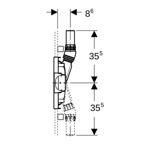 Geberit Duofix 2025 Duschelement H50cm, d50, 1 Stk.