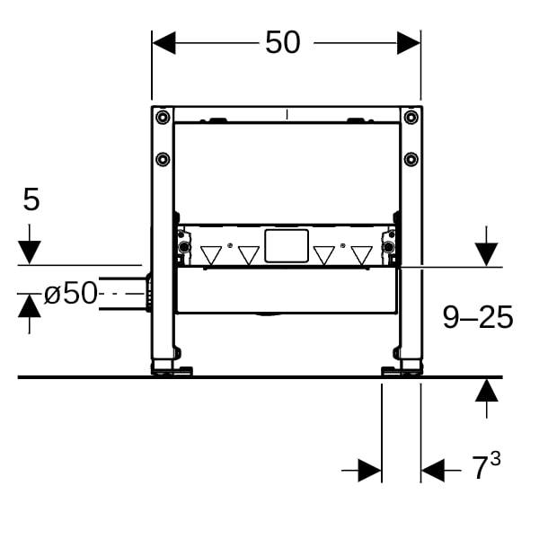 Geberit Duofix 2025 Duschelement H50cm, d50, 1 Stk.