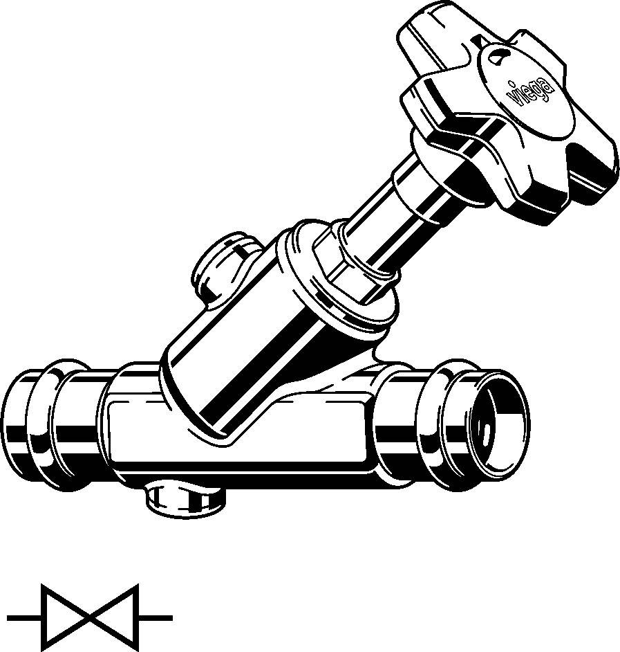 Viega Schrägsitzventil mit SC-Contur Easytop 2237.5, DN 15, d. 18mm, Rotguss