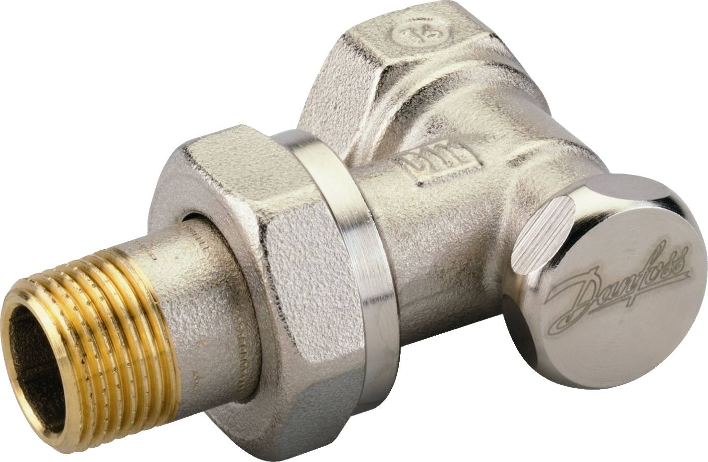 Danfoss RLV-S 10 Rücklaufverschraubung R 3/8, Eck, absperrbar, 1 Stk.