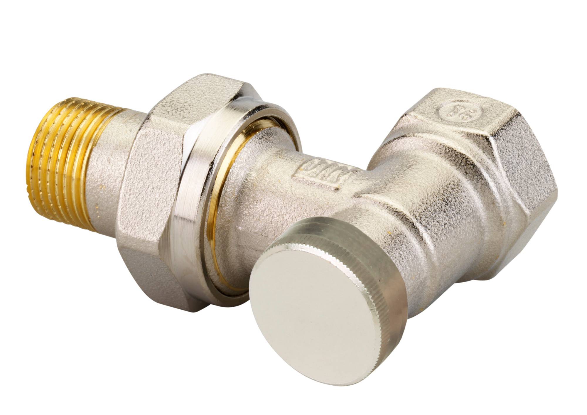 Danfoss RLV-S 10 Rücklaufverschraubung R 3/8, Eck, absperrbar, 1 Stk.