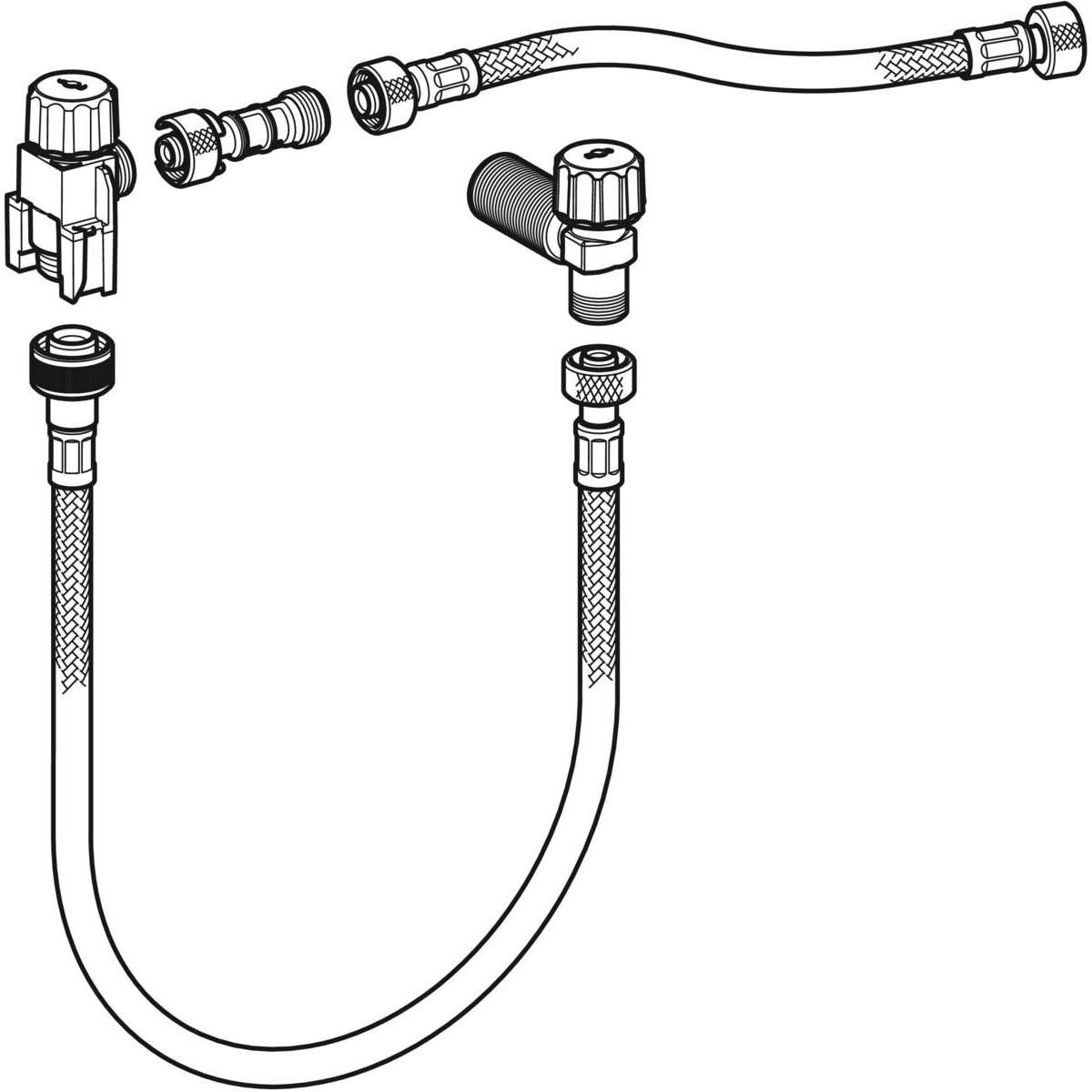 Geberit Wasseranschlussset unten zu Monolith Sanitärmodul, für WC, Höhe 101cm