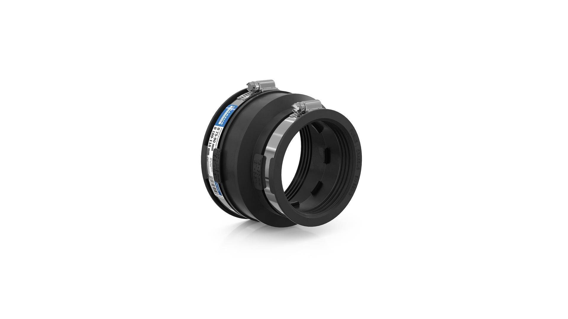 Crassus Adapterkupplung CAC 1155, bis 0,6 bar (100-116mm auf 75-90mm), EPDM / V2A, 1 Stk.