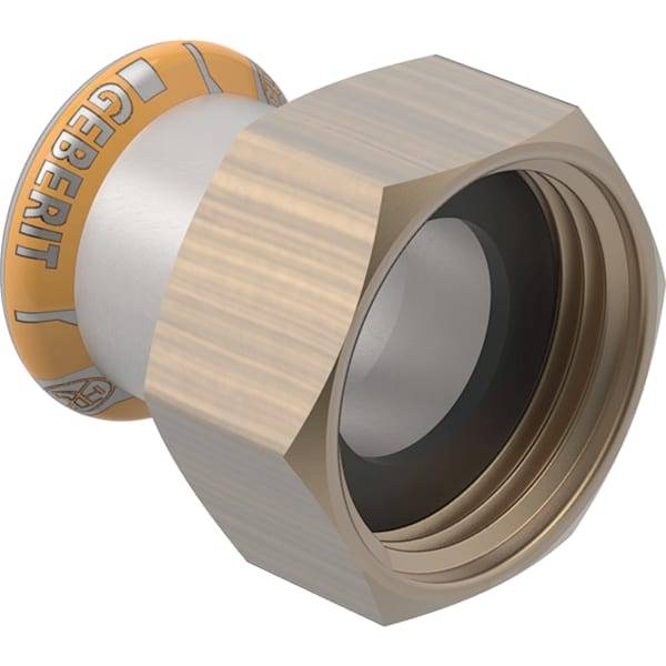 Geberit Mapress Therm Übergang mit UeWM aus Messing d22mm x G1, NPW, 1 Stk.