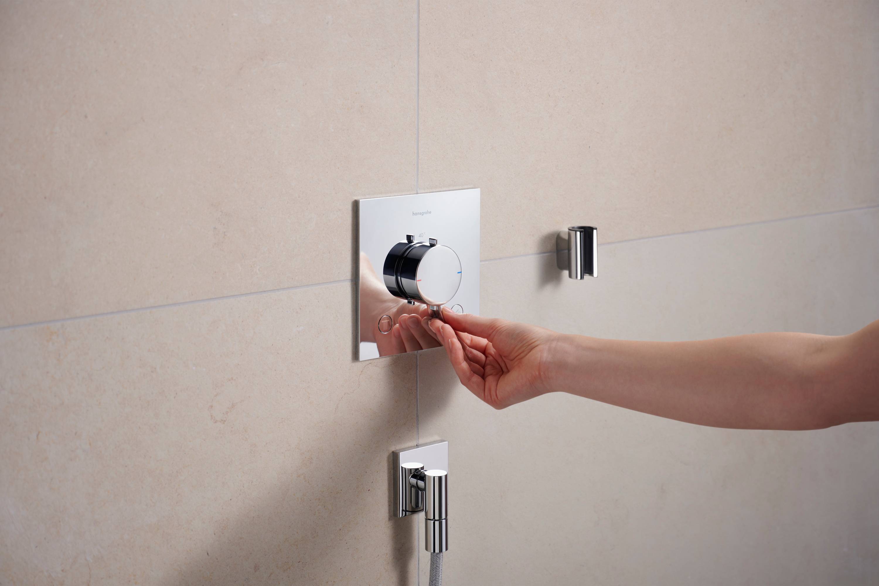 hansgrohe Ecostat Comfort E Thermostat Unterputz für 2 Verbraucher, Chrom