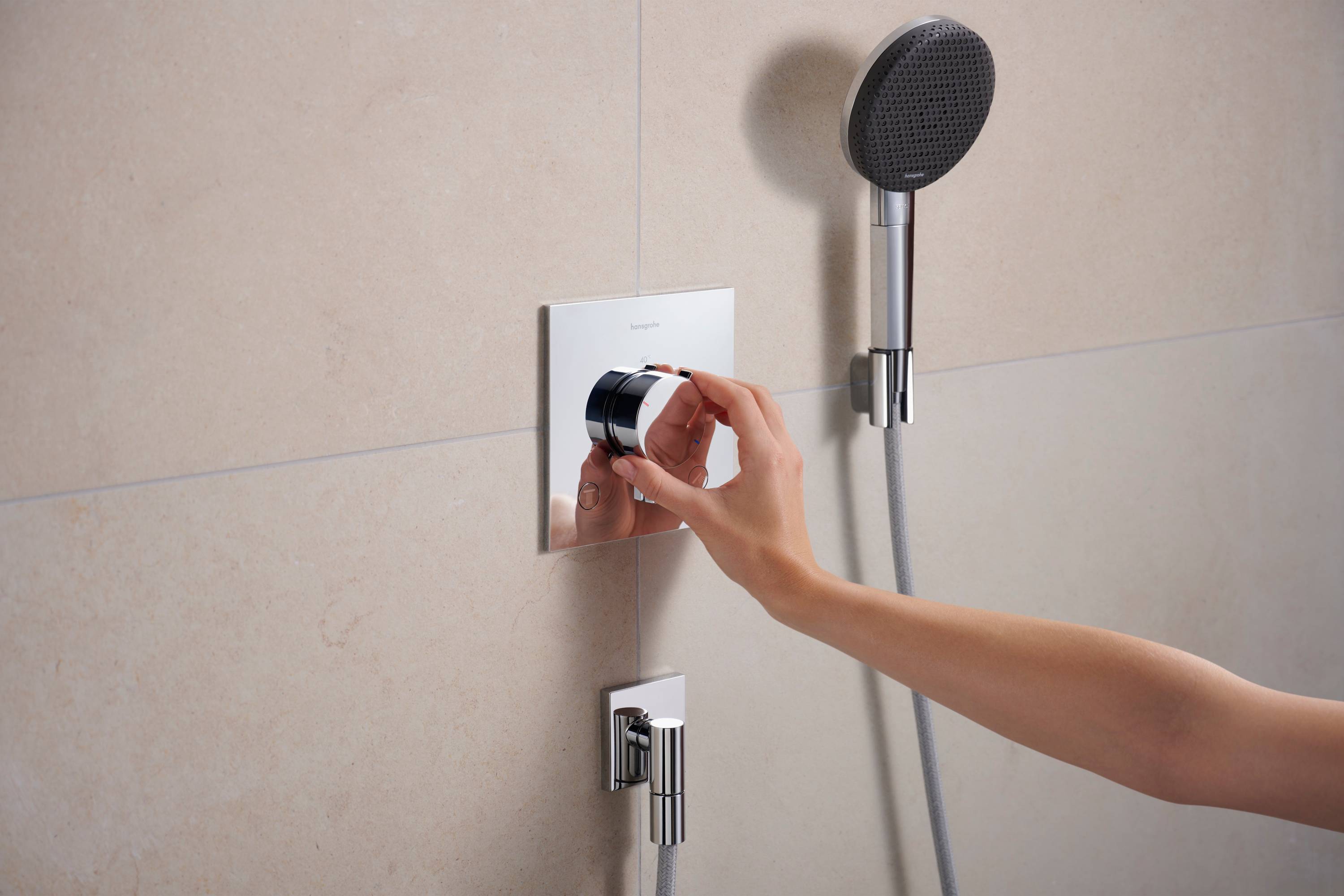 hansgrohe Ecostat Comfort E Thermostat Unterputz für 2 Verbraucher, Chrom