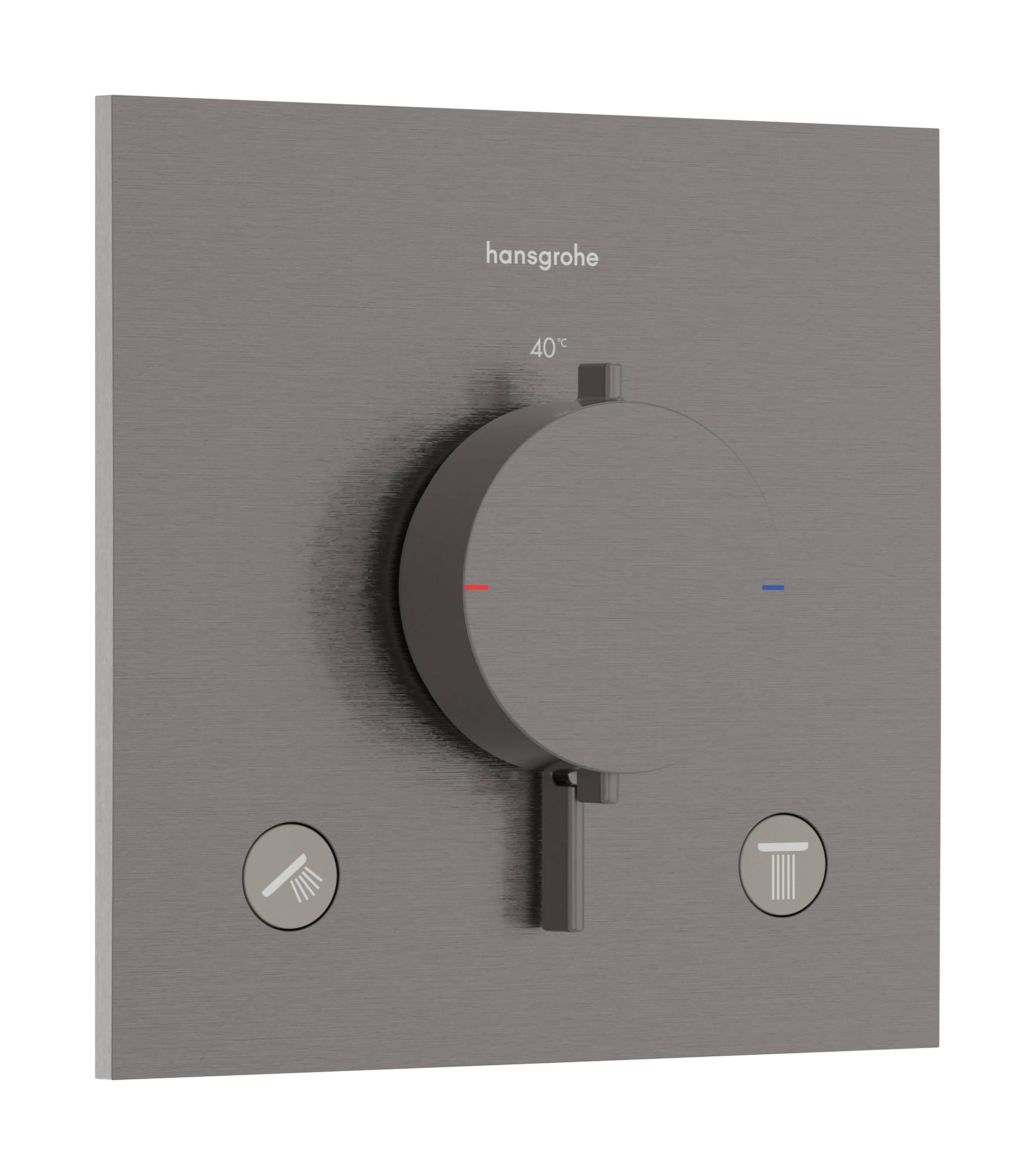 Hansgrohe Ecostat Comfort E Thermostat Unterputz, 25,7l/min, für 2 Verbraucher, Brushed Black Chrome