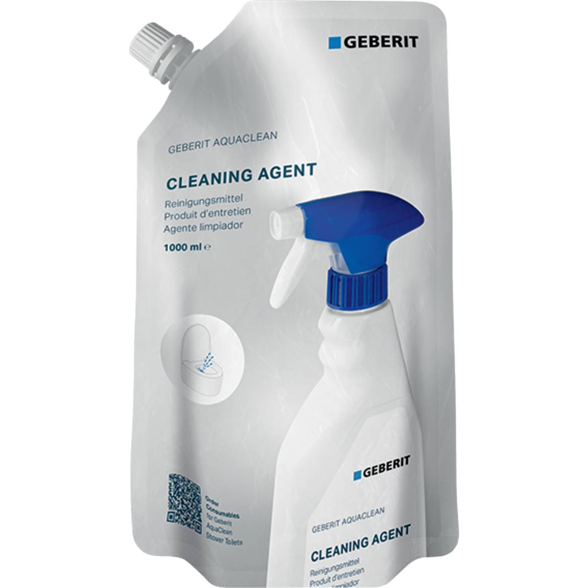 Geberit Nachfüllbeutel AquaClean Reinigungsmittel, Kanister mit 1l, 1 Stk.